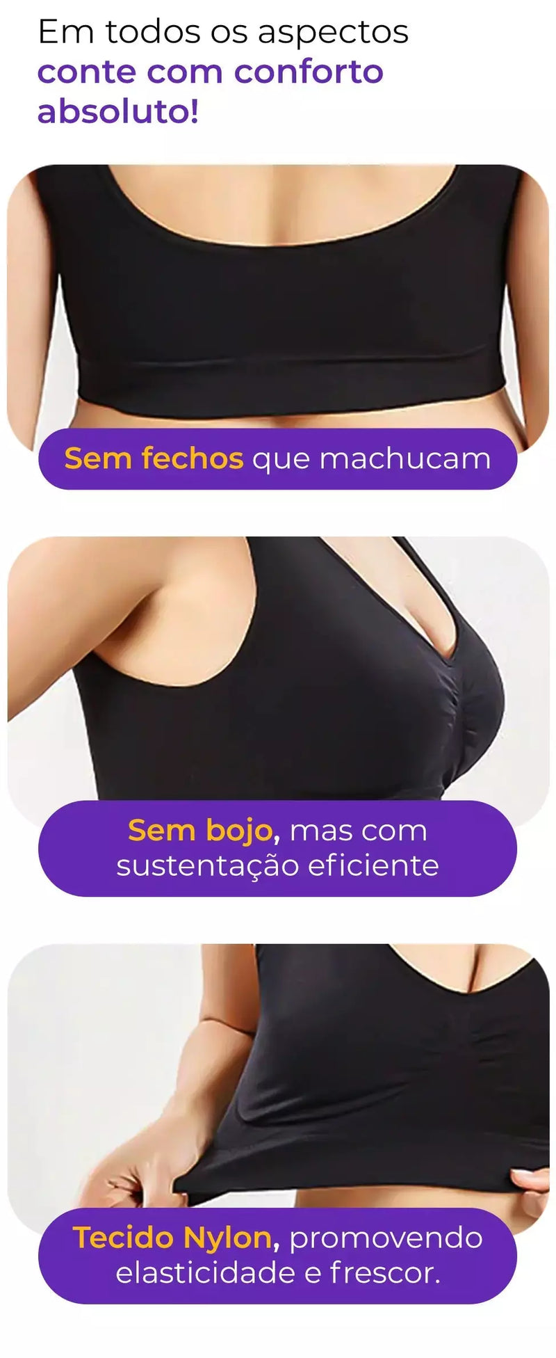 Liberte-se do Desconforto com Flexi Confort - O Sutiã que Transforma sua Experiência!(Compre 1, Leve 3)